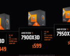 Pode-se comprar o AMD Ryzen 9 7950X3D e Ryzen 9 7900X3D em 28 de fevereiro (imagem via AMD)