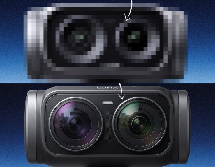 A interpretação da Gemini do design da Insta360 Luna Ultra que vazou. 