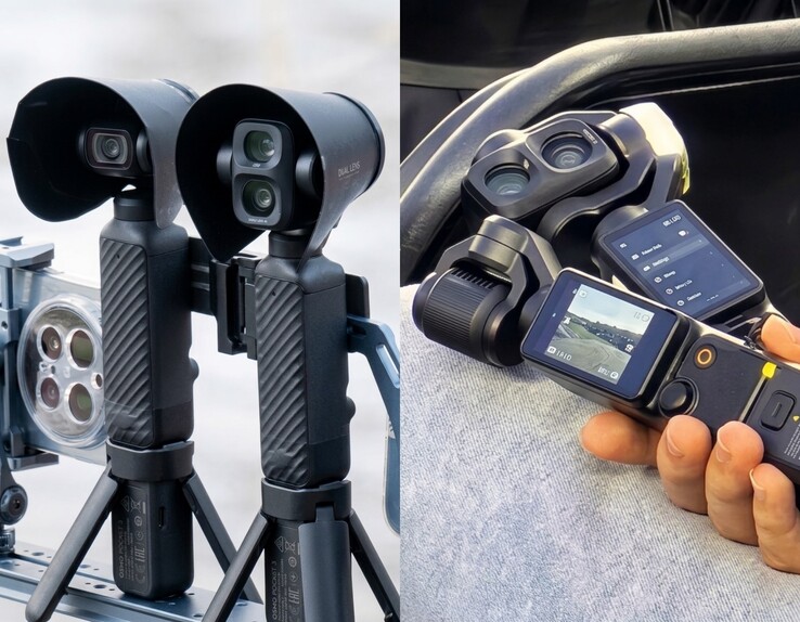 Nosso mais recente olhar sobre o DJI Osmo Pocket 4 Pro (à direita). Aprimorado por IA. 