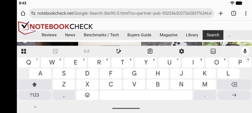 Gboard no modo paisagem