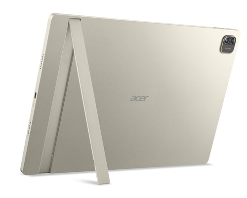 Parte traseira do Iconia A16 com um suporte. (Fonte da imagem: Acer)
