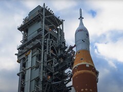 Artemis II com o logotipo da ESA e da NASA (Fonte: ESA via YouTube)