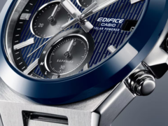 Nos novos modelos Edifice, a cor da moldura combina perfeitamente com o mostrador. Na foto - um close da moldura do Casio Edifice EFS-S650D-2A. (Fonte da imagem: Casio) 