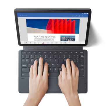 O Lenovo Keyboard Pack vem com um trackpad embutido. (Fonte de imagem: Lenovo)