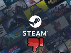 Fundo do Steam com símbolo de polegar para baixo abaixo (Fonte da imagem: Valve com edições)
