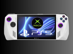 Console portátil Xbox com o logotipo do PS5 (Fonte da imagem: Asus, Microsoft Xbox Gaming, Sony PlayStation)