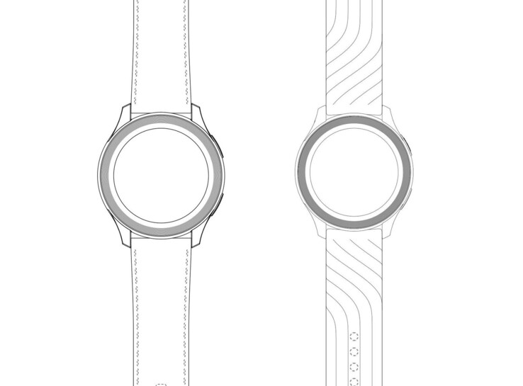 A OnePlus apresentou esboços de dois smartwatches ao DPMA na Alemanha. (Fonte de imagem: DPMA)