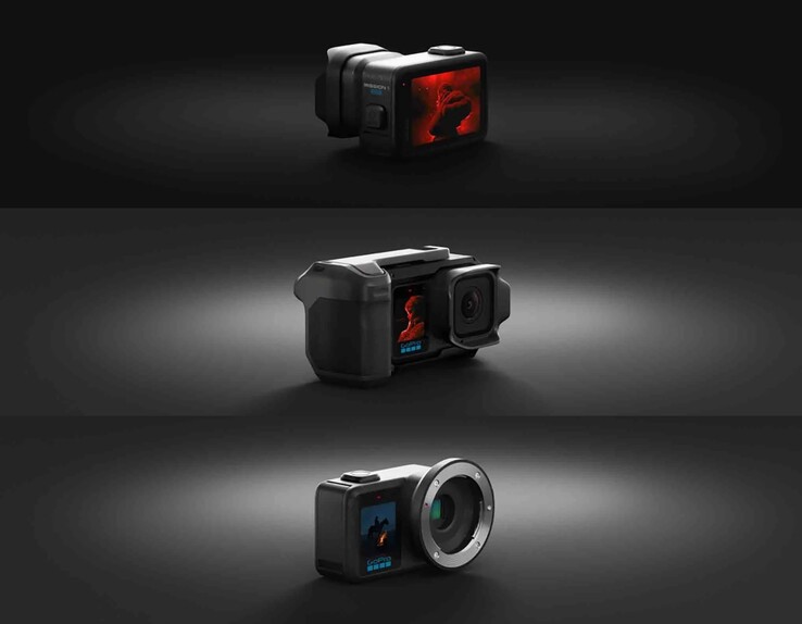  Mission 1, Mission 1 Pro e Mission 1 Pro ILS com lentes intercambiáveis.