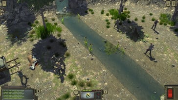 Uma imagem que mostra uma batalha em Atom RPG: jogo indie pós-apocalíptico.