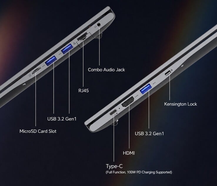 Portas do Acer Swift Go (tradução automática)