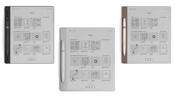 O Montblanc Digital Paper está disponível em três cores com canetas correspondentes.