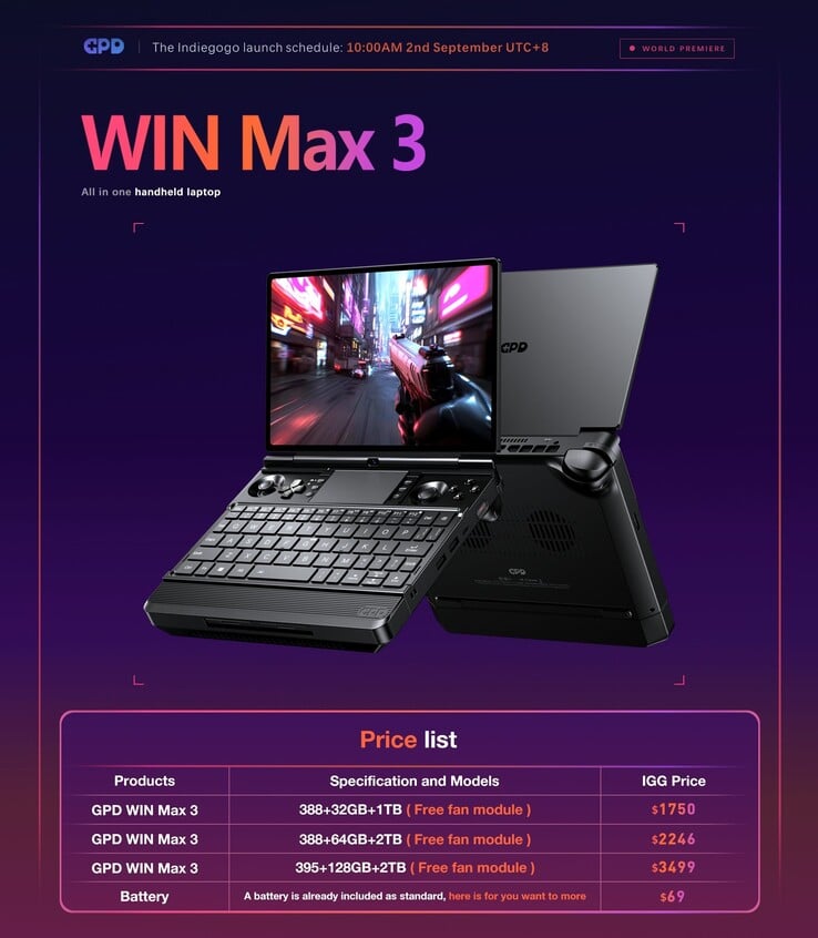 O GPD Win Max 3 tem o preço que se poderia esperar de um sistema equipado com Strix Halo em meio à atual escassez de DRAM.