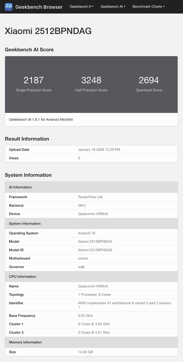 (Fonte da imagem: Geekbench)