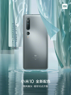 Cinza Elegante Xiaomi Mi 10. (Fonte da imagem: Xiaomi)