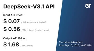 Os usuários corporativos que acessam o DeepSeek-V3.1 por meio da API encontrarão uma estrutura de preços simplificada que leva em conta a natureza híbrida da IA. (Fonte da imagem: DeepSeek)