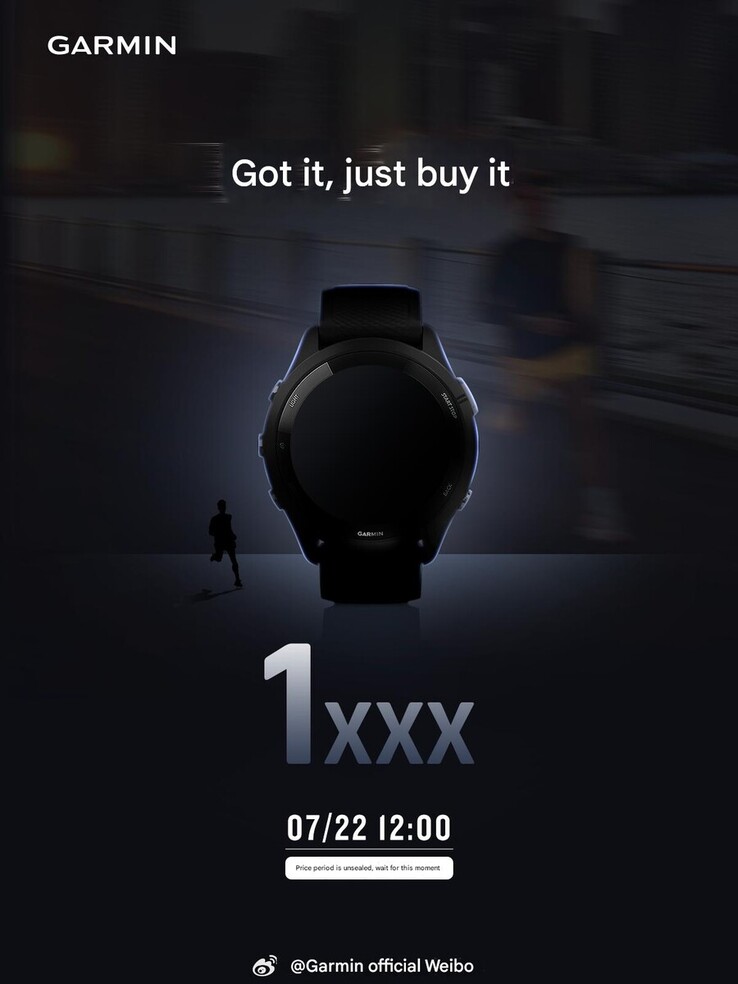 Um pôster da Garmin Weibo que gerou rumores de um novo smartwatch Forerunner. (Fonte da imagem: Garmin)