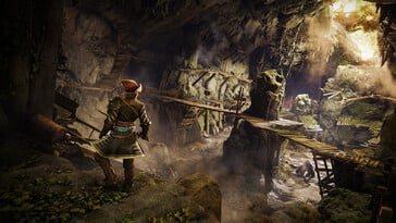 Uma imagem que mostra um ambiente em GreedFall.
