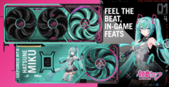 Asus RTX 5080 ROG Astral Hatsune Miku Edition: Será que ela vai cantar a canção da bobina? (Fonte da imagem: Videocardz.com)