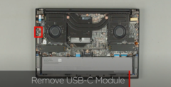 A parte interna do Lenovo ThinkPad P1 Gen 8 (fonte da imagem: canal do YouTube de suporte da Lenovo).