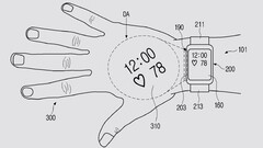 O novo conceito de relógio projetor. (Fonte: Samsung via USPTO)