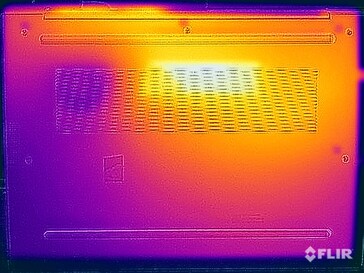 Temperaturas da superfície durante o teste de estresse (parte inferior)