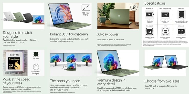 O Surface Laptop 8 de 13,8 polegadas.