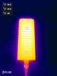 Acúmulo de calor durante o teste de estresse (lado superior)