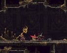 Uma imagem que mostra o Penitente e um inimigo em Blasphemous 2.