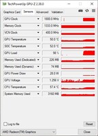 Lenovo IdeaPad Flex 5 GPU-Z: Aba Sensores (no teste de estresse)
