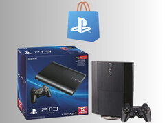 Logotipo da PlayStation Store mostrado acima do console PS3 (Fonte da imagem: PlayStation Blog com edições)
