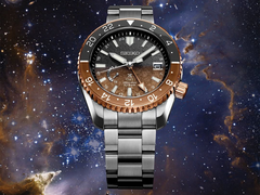 O novo Seiko Prospex SNR058, fotografado em um fundo estrelado. (Fonte da imagem: @plus9time no Instagram)