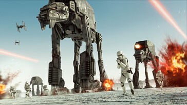 Stormtroopers e walkers em Star Wars Battlefront 2: Celebration Edition (Fonte da imagem: Steam)