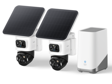 A câmera de segurança externa Anker eufyCam S4 com o HomeBase S380 (Fonte da imagem: Anker)