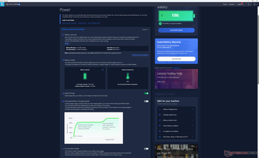 Configurações de energia e carregamento