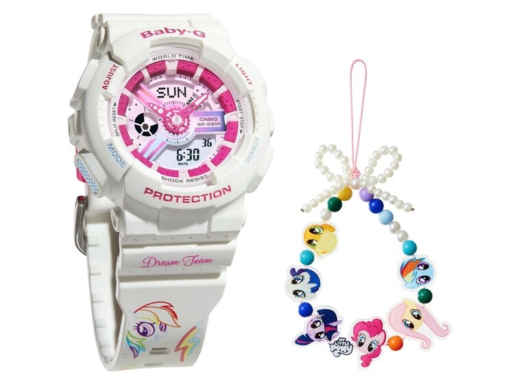 O relógio Casio G-Shock Baby-G x My Little Pony BA-110XMLP25-7PFUN. (Fonte da imagem: Casio)