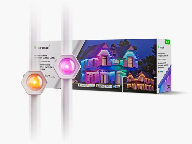 A Nanoleaf Smart Multicolor Permanent Outdoor Lights na Europa. (Fonte da imagem: Nanoleaf)