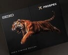Embalagem da Seiko Prospex India Limited Edition com uma ilustração de um tigre saltando nas caixas de apresentação pretas.