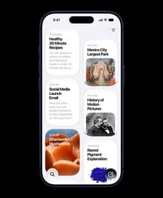 O aplicativo Siri exibe conversas anteriores.
