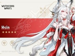 Arte oficial do personagem Hsin, o primeiro Sentinel jogável de Wuthering Waves.