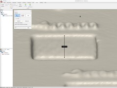 Medição da profundidade de 4 mm no Scanbench no QuickSurface