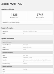 Mi 11. (Fonte de imagem: Geekbench via @yabhishekhd)