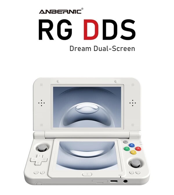 O Anbernic RG DDS está disponível em três cores, incluindo Glacier White (na imagem).