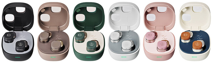 Os fones de ouvido Audio-Technica ATH-SQ1TW2NC estão disponíveis em preto, café com leite, verde floresta, cinza, rosa ou branco camelo.