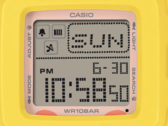 O Casio Baby-G BGD-10KPM-7 apresenta um mostrador digital quase quadrado com uma boa quantidade de informações.