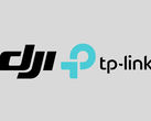 Os logotipos da DJI e da TP-Link na foto
