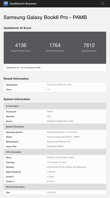 (Fonte da imagem: Geekbench)