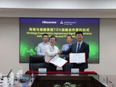 Os executivos da Hisense aceitam o novo prêmio TÜV Rheinland. (Fonte: Hisense)