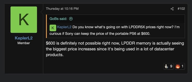 O membro do NeoGAF KeplerL2, conhecido por vazar informações, descartou um preço inferior a US$ 600 para o suposto portátil PS6.