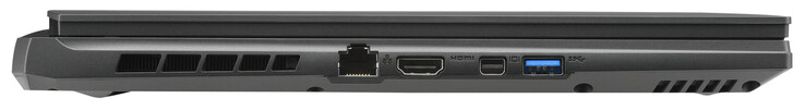 Lado esquerdo: Gigabit Ethernet, HDMI 2.1, Mini Displayport 1.4, USB 3.2 Gen 1 (USB-A)
