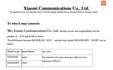 Xiaomi apresenta uma declaração de diferenças entre a Nota 10 5G e o novo telefone POCO. (Fonte: FCC via MySmartPrice)